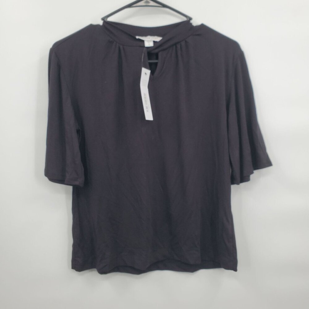 Amour Vert Raya Dream Knit Top Women Size Small NWT Short Sleeve Keyhole Neck